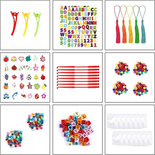 Miniatura 2 de Más de 18,980 bandas de goma, bandas de telar de 37 colores, 600 clips en S, 252 cuentas, borlas, 10 ganchos de mochila, ganchos de ganchillo y