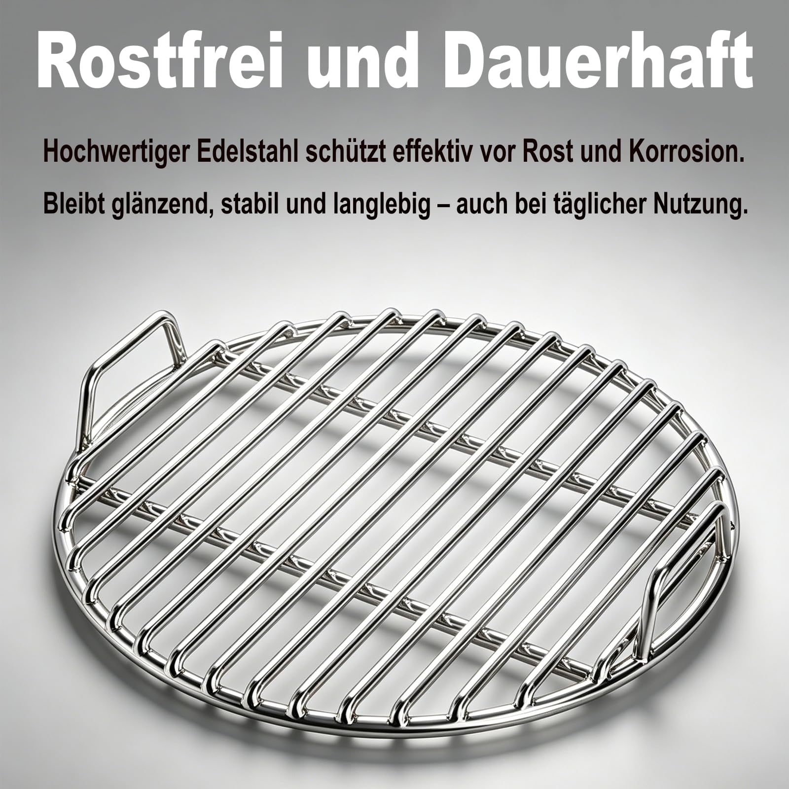 Grillrost Edelstahl Rund, Ø 28/30/33/35/38/40/43/45 cm, Für Kugelgrill, Holzkohlegrill & BBQ, Robuster BBQ Rost, Gleichmäßige Hitzeverteilung, Leicht zu Reinigen, Tragbares Grillzubehö. (40cm)