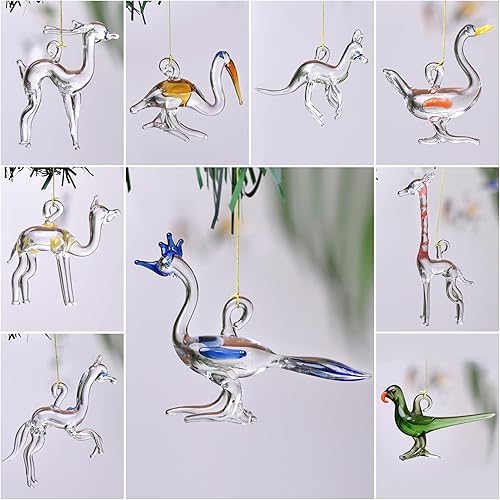 Miniatura 2 de Adorno de Navidad de animales de 9 piezas, juego de adornos de Navidad de pájaros, decoraciones de Navidad de animales, adornos de árbol de Navidad