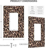 Vista 4 de Placa de interruptor de luz con estampado de leopardo de 1 banda, placa de pared basculante individual, placa decorativa eléctrica GFCI