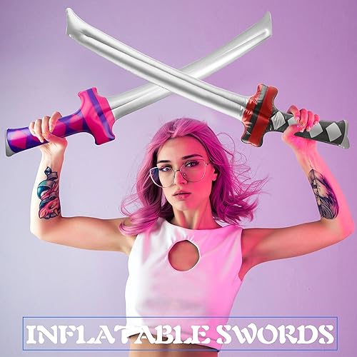 Miniatura 10 de 40 Pack 30 Inch Inflatable Samurai Swords Blow Up Ninja Sword Inflatable Katana Toys for Kids Halloween Ninja Cosplay Party Favors