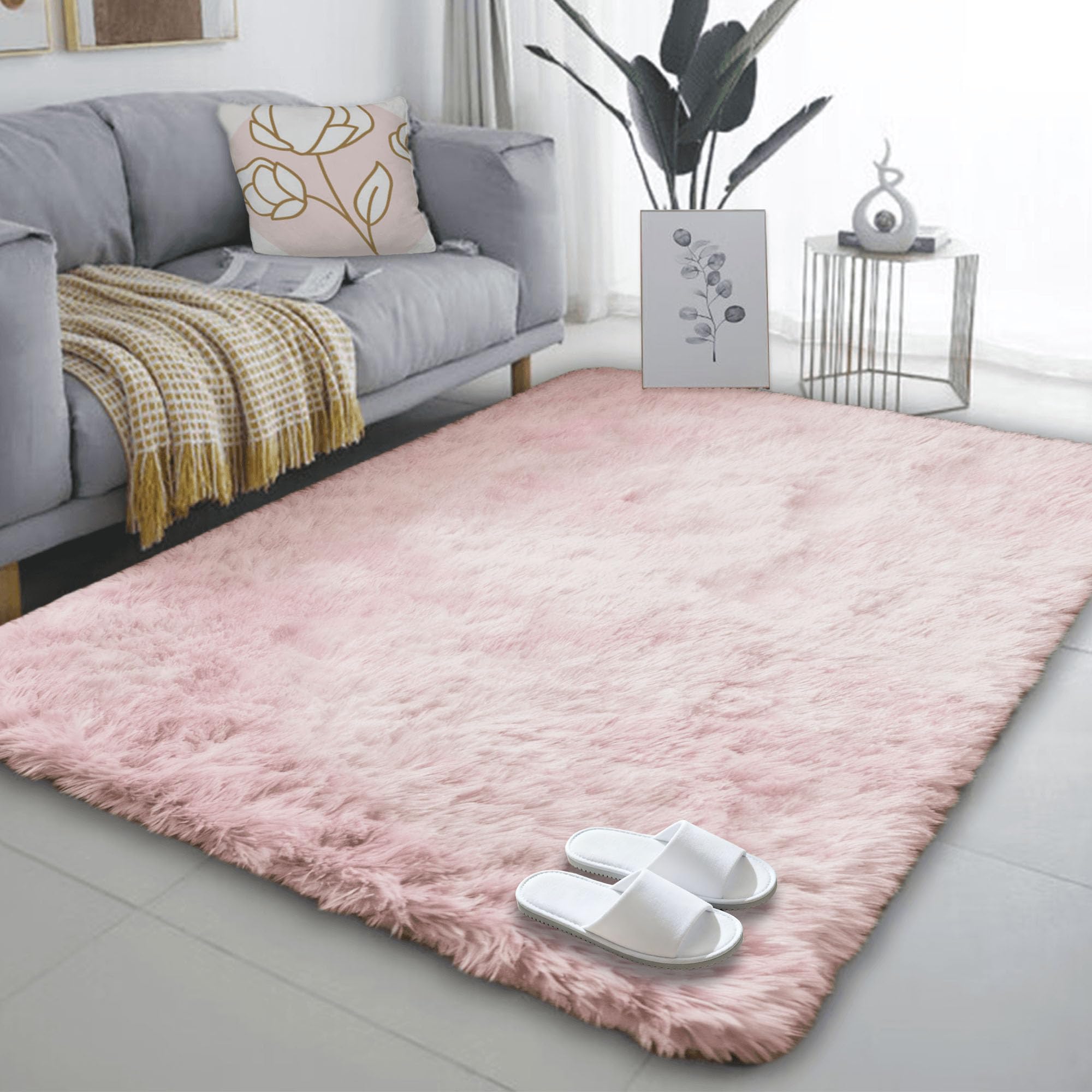 Moquette chambre 280x350 rose clair tapis rectangulaire doux