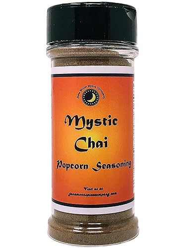 Mystic Chai - Condimento para palomitas de maíz  Coctelera grande  Sin calorías  Sin grasa  Sin grasa saturada  Sin colesterol  Sin sodio  Sin