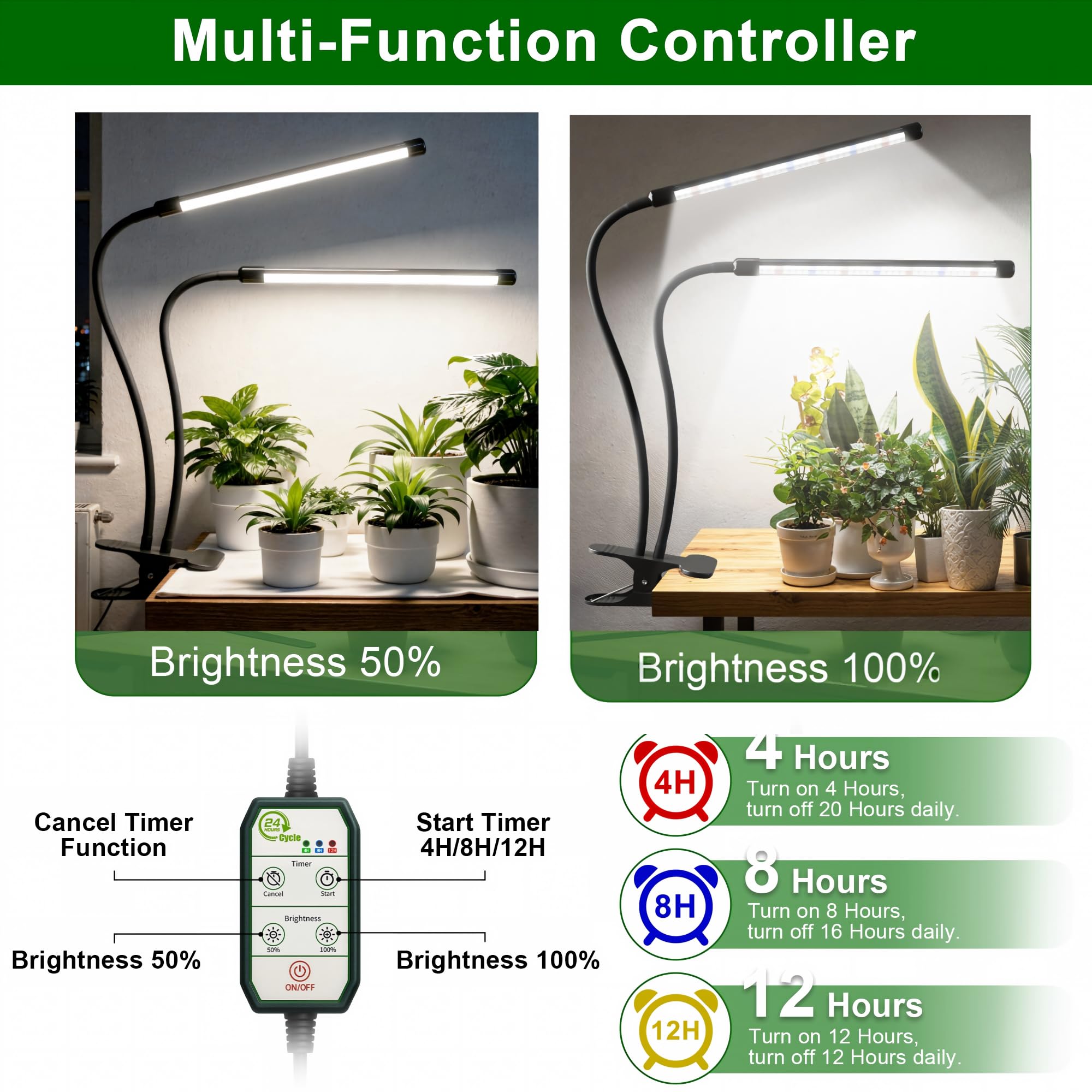 Amazon.co.jp: LEDグローライト 6000K フルスペクトラム クリップ式