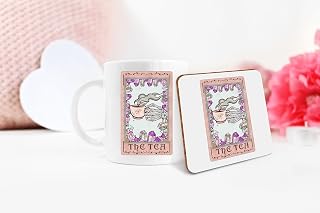 The Tea Tarot Card Mug and/or Coaster Gift Set Tarot Reader Book Lover Psychic Clairvoyant Witchy (Single Mug)