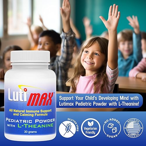 Vista 17 de Luti max - Suplemento cerebral pediátrico en polvo con luteolina y rutina, memoria, enfoque, músculo y apoyo inmunológico para niños, suplementos
