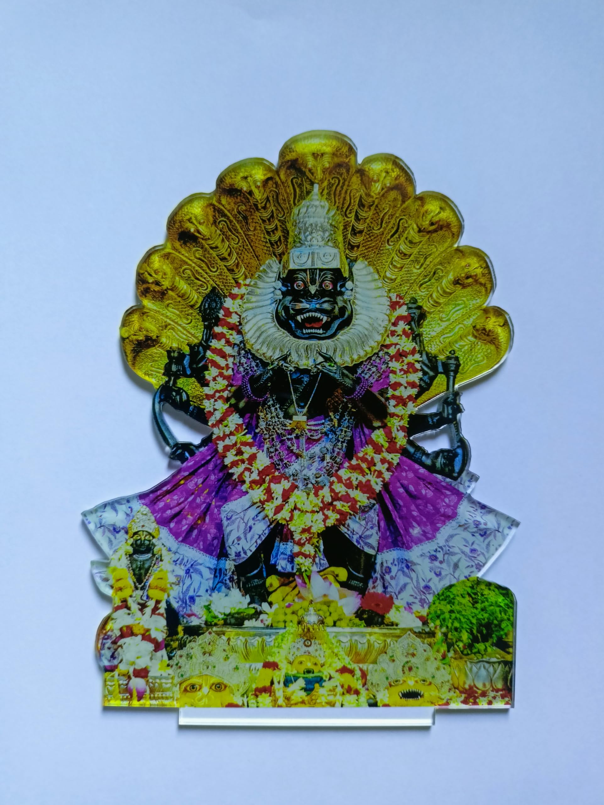 Lord Narasimha Acrylic Standee for Home Decor & Puja Room | Premium UV Printed Hindu God Idol Table Top Showpiece with Wooden Base | Spiritual Gift for Home, Office, Temple Decoration-image-17