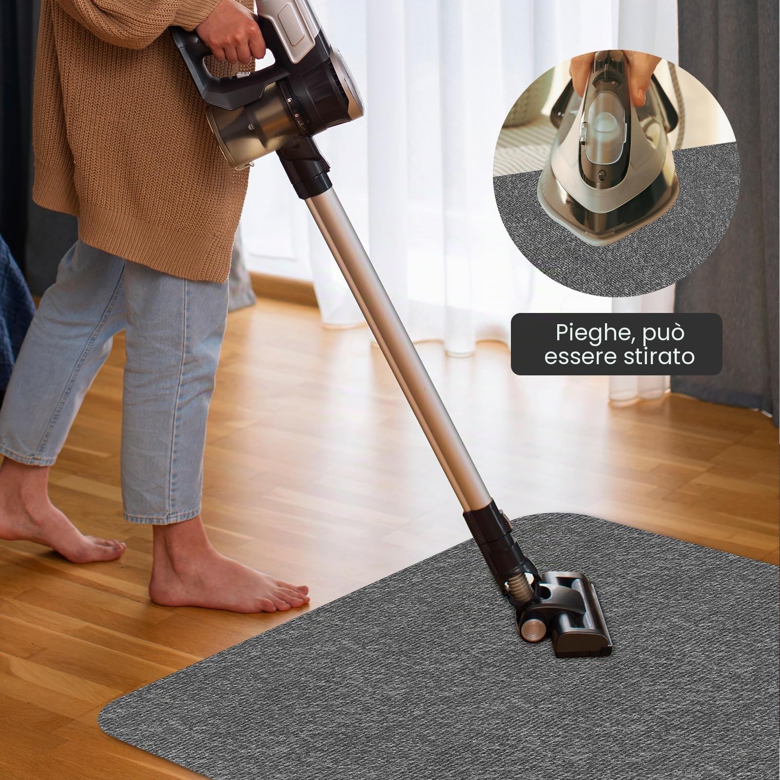 105x120cm Tappetino per sedia da ufficio,Grigio Tappeto Salvapavimento Antiscivolo,Tappeto Sedia Gaming,Tappeto per Sedia con Ruote,Tappetino Pavimenti per Parquet e Piastrelle.