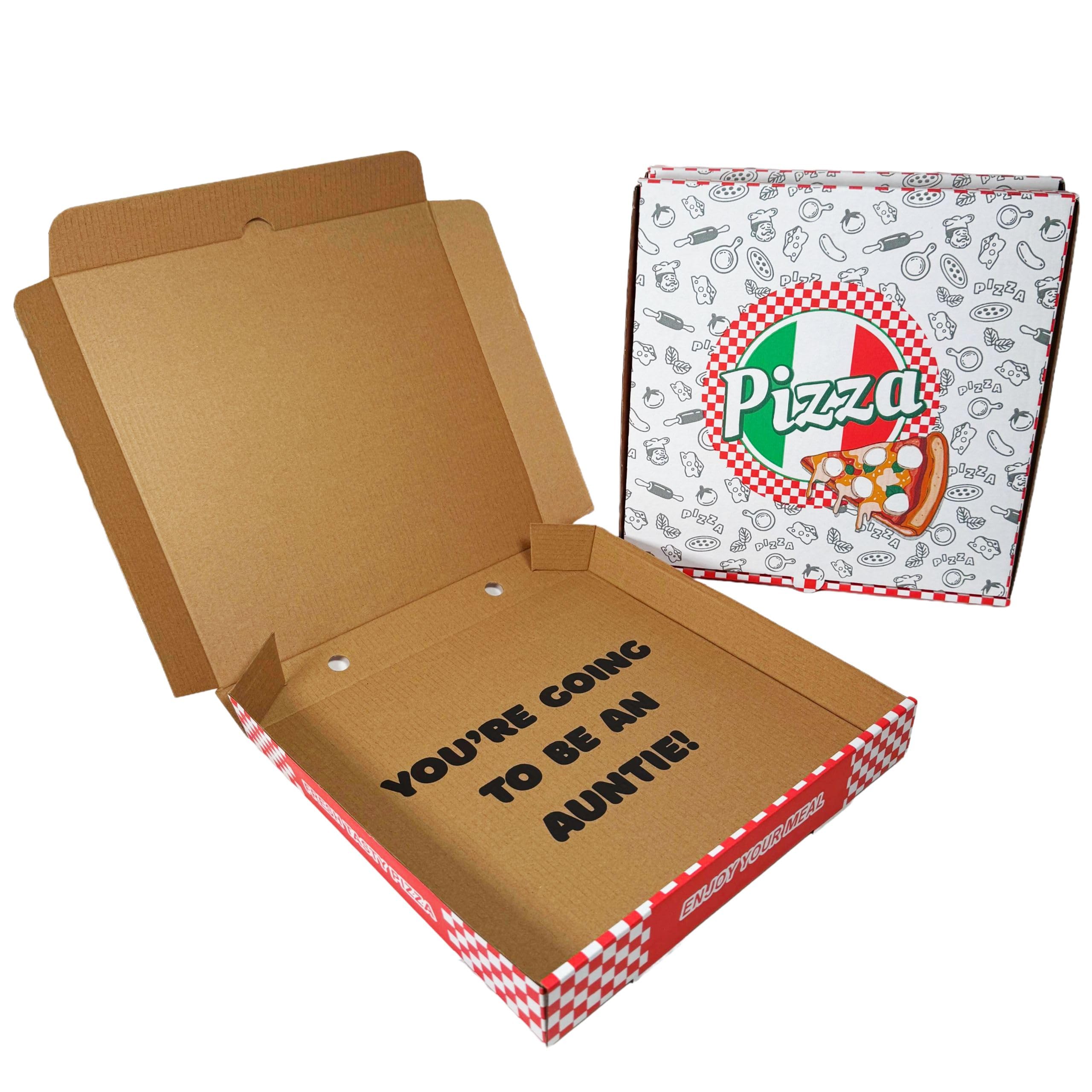 Cappstan Uk 1X Auntie Surprise "You’re Going To Be An Auntie!" Pizza Box – Creative Pregnancy Announcement For Sister – 12" Baby Announcement Box – Fun Pregnancy Reveal & Baby Reveal Idea For Auntie To Be - 1 Box
