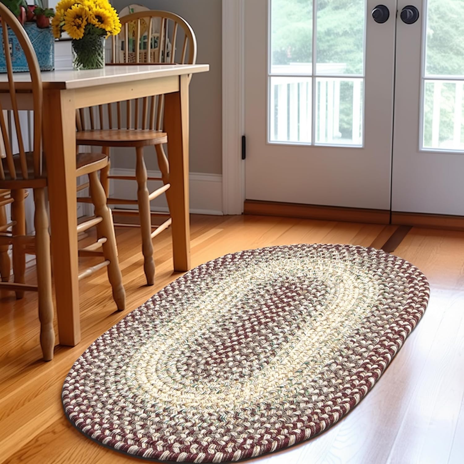 Super Area Rugs Braided Rugs 2X3 Farmhouse Kitchen Rug