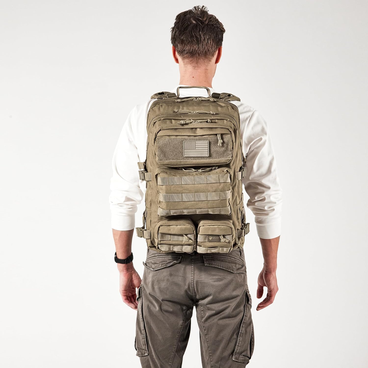 Falko Tactical Backpack for Men and Women 50L Backpack 2.4x Stronger Large Military Molle Rucksack, Bugout Backpack Outdoors