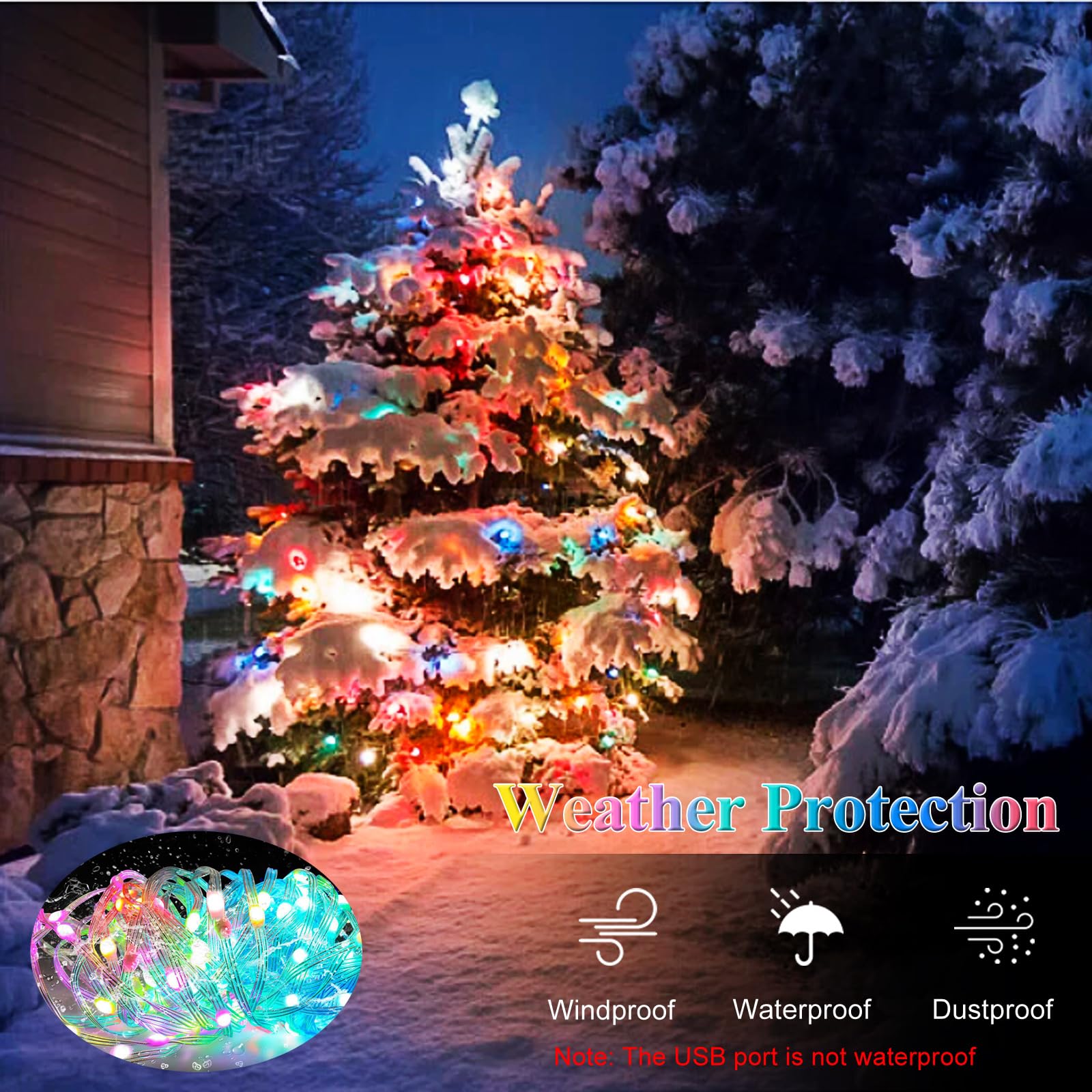 USB 15M Fairy String Lights,150LEDs Outdoor Rope Lights with Remote/APP Control Christmas Lights indoor Copper Wire Fairy Lights with Waterproof Timer Dimmable for Bedroom,Party,Festival Decor - Image 2