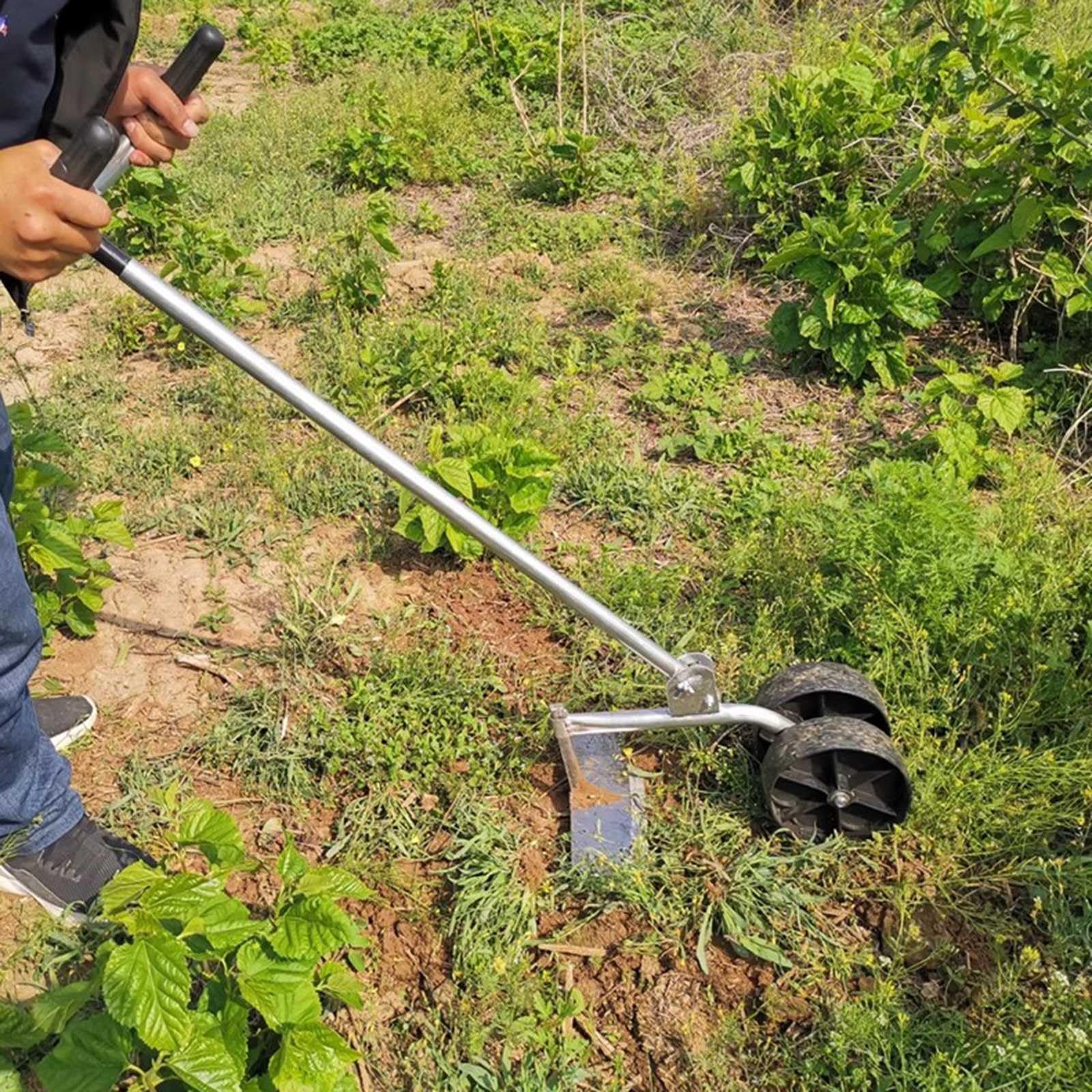Azadas De Mano para Desherbar,JardíN-Hoe Las Malas-Hierbas con-Rodillos,Altura Ajustable Azada-Cultivador para Desherbar Y Plantar En El JardíN