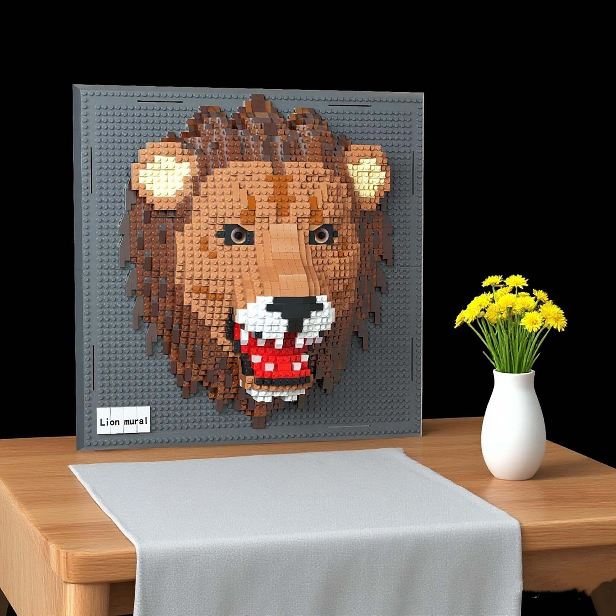 Juego de bloques de construcción 3D de león, 1889 piezas mini 3D en forma de animal león, decoración de pared única o pantalla de mesa, juguetes regalo para hombres y mujeres