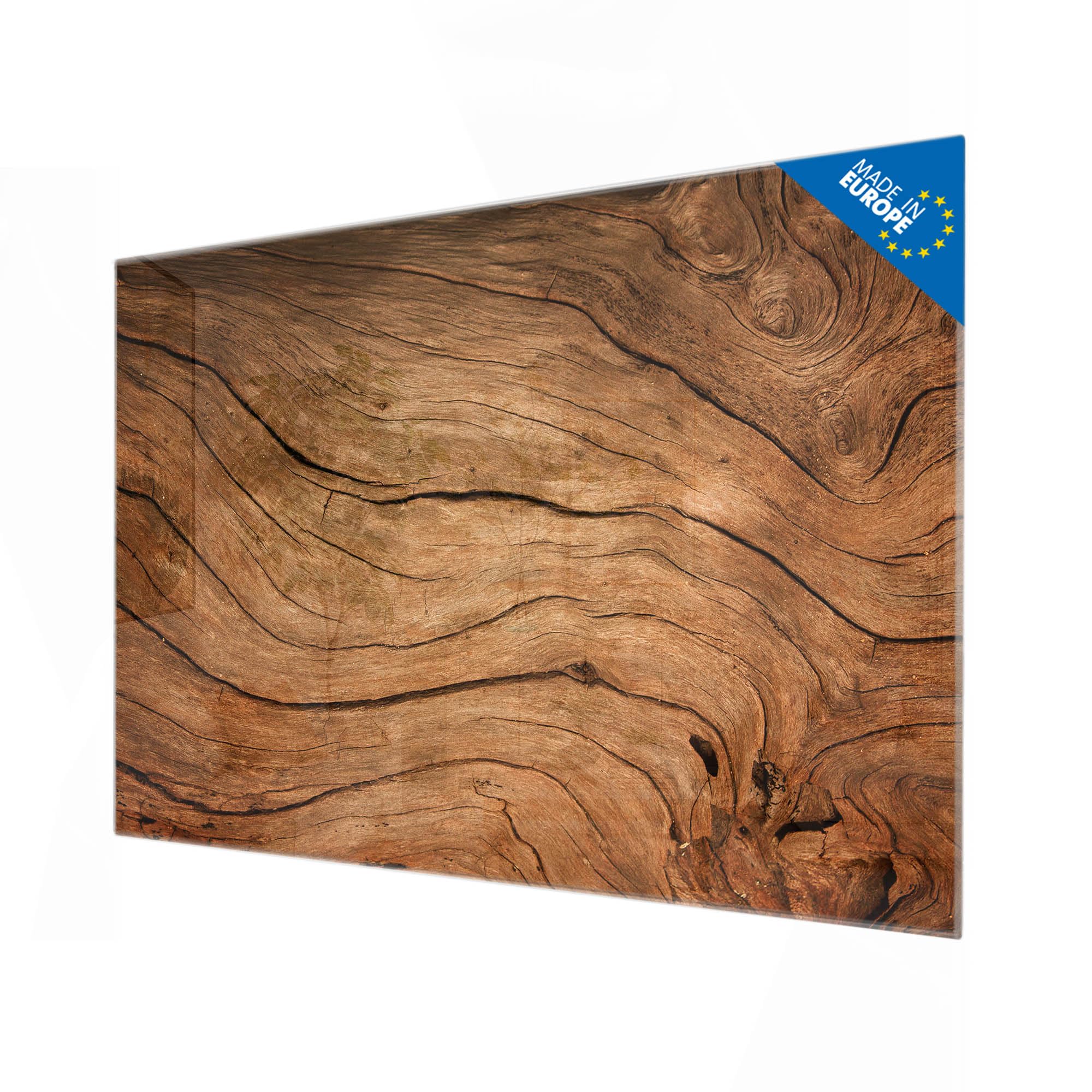 banjado Glas-Magnettafel in 60x40cm für Notizen in Holzoptik