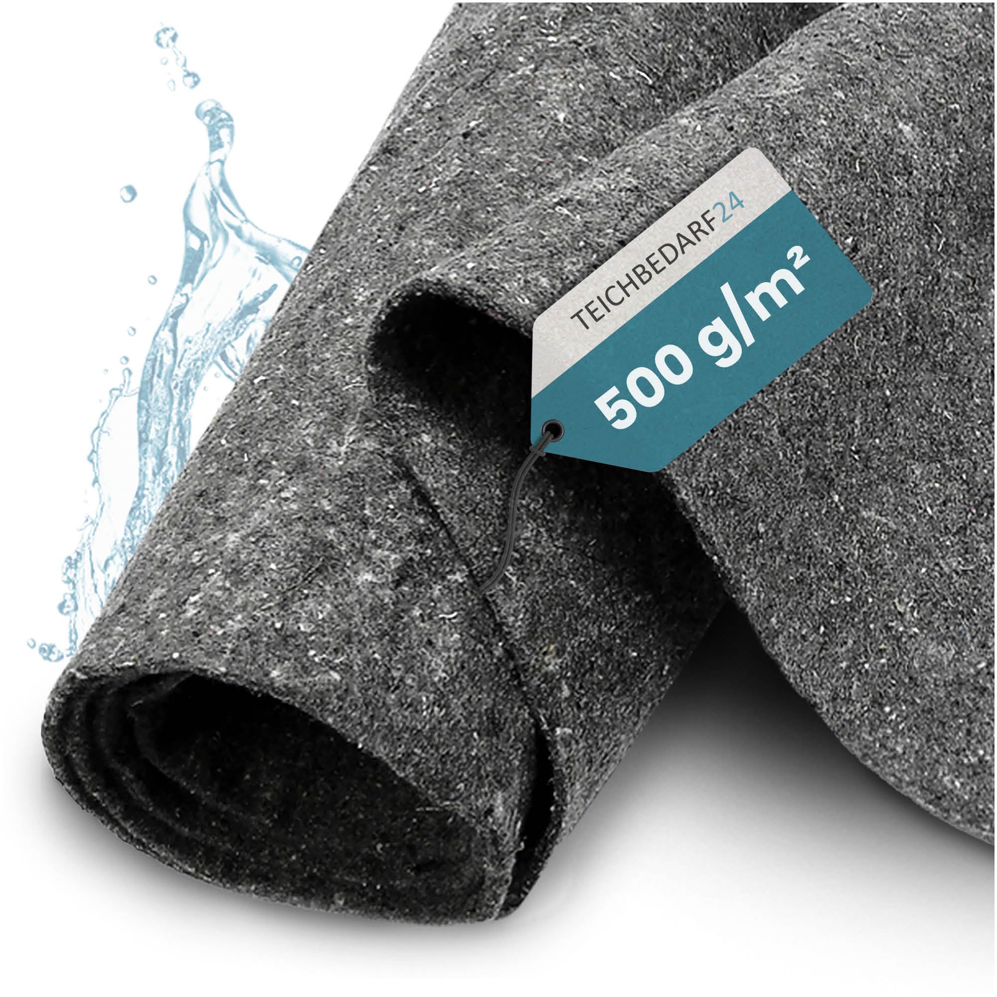 TeichVision – Teichvlies 500g / Vlies für Teich & Pool 8m x 2m / Schutzvlies als Poolunterlage/Bodenvlies Pool in grau