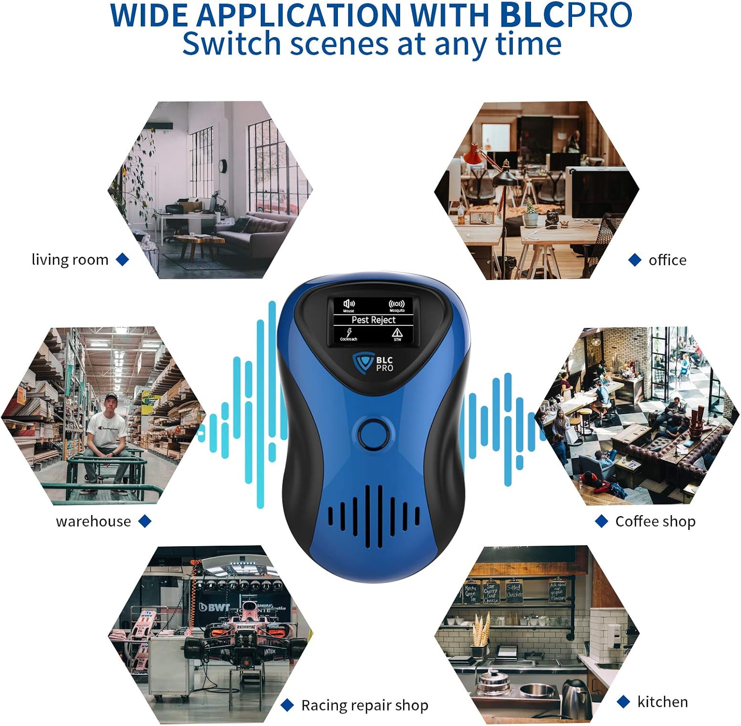 BLCPRO Ultrasonic Pest Repeller, 4 Modes Electronic Pest Repellent Plug in Indoor Pest Control for Insect Spider Mite Bug Fleas Fly Rats Mice Cockroaches Ants - Children and Pets Safe-2 Packs