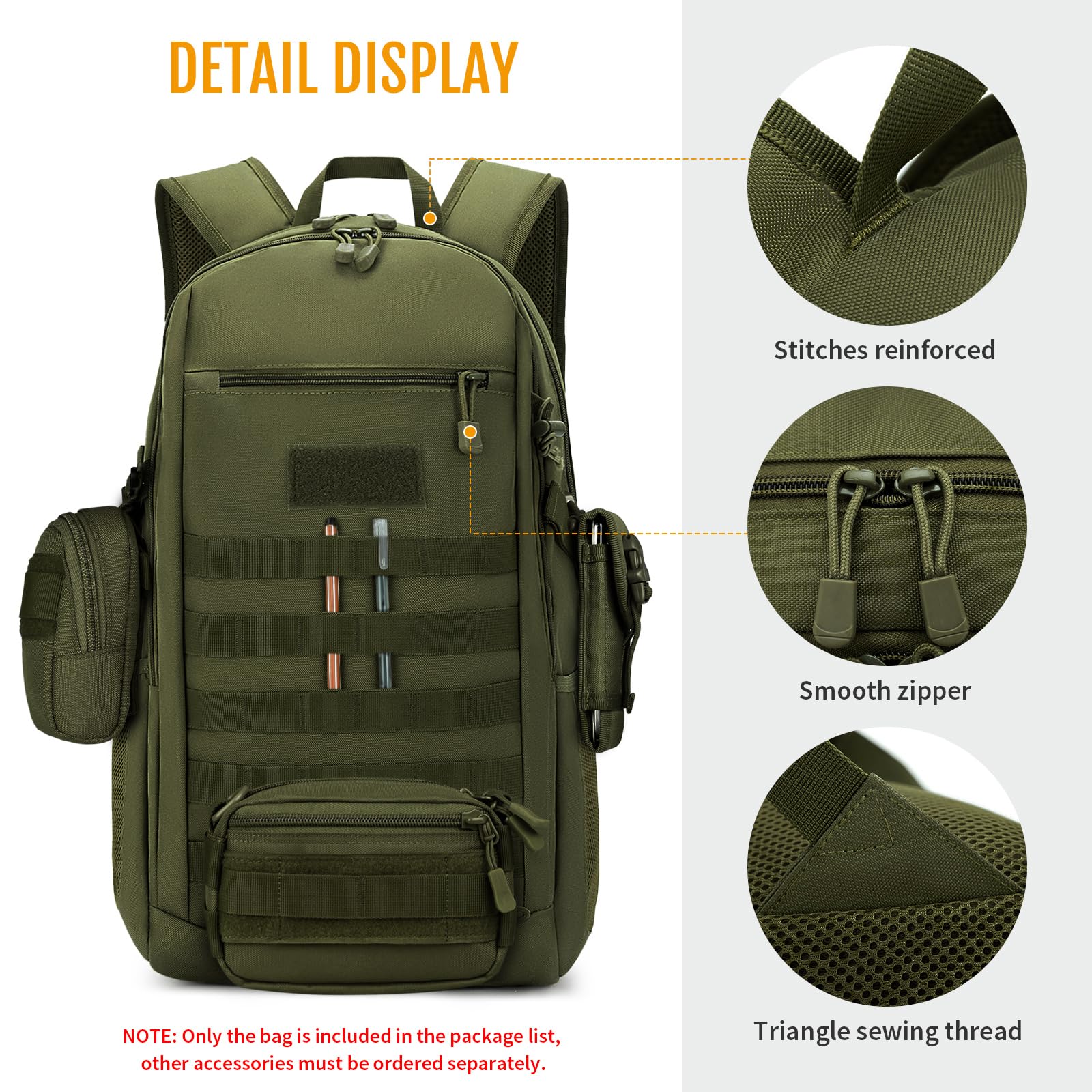 Zaino Tattico HUNTVP 20L - Militare, Con Sistema MOLLE, Per Trekking E Sport - Foto 6