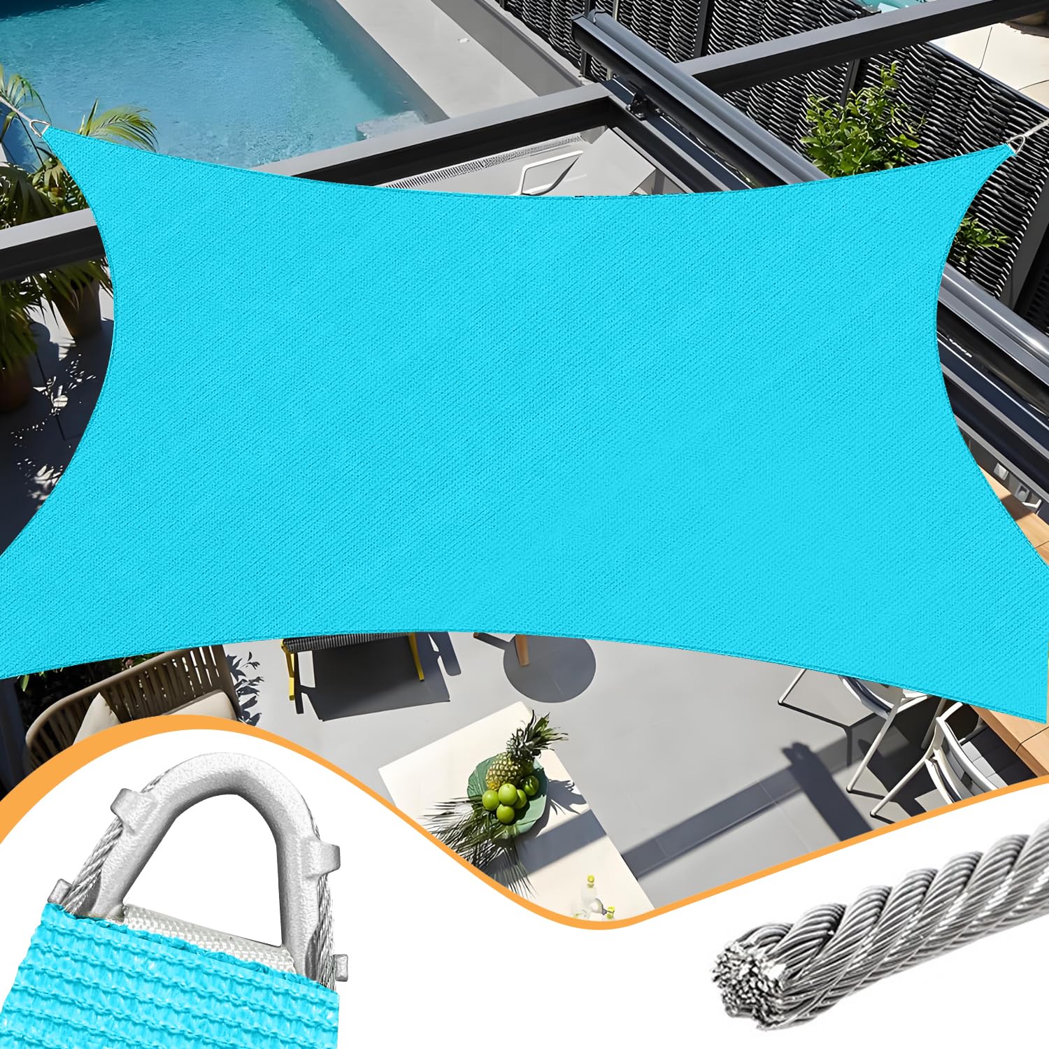 Photo 1 of OOTONAT 16' x 20' Sun Shade Sail Turquoise