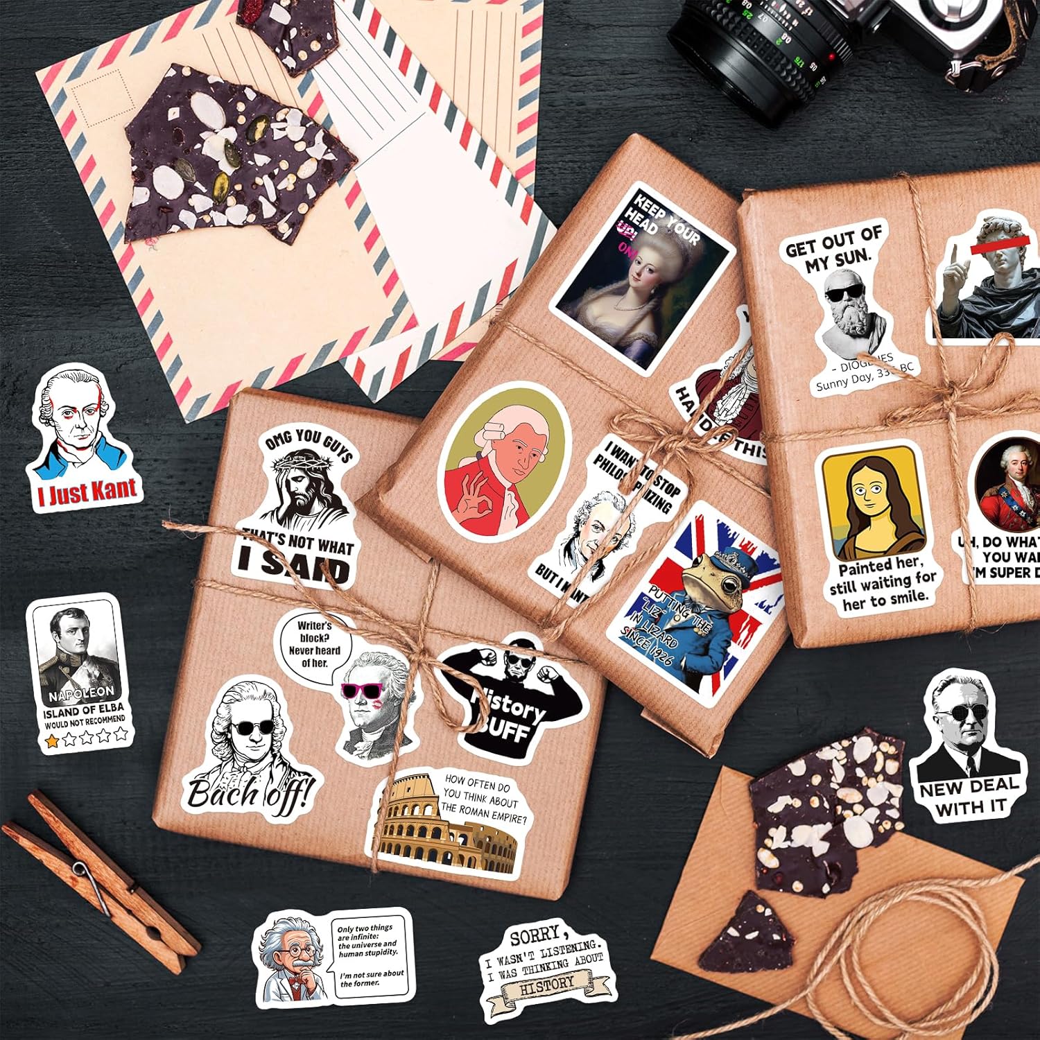 200 PCS Funny History Meme Stickers, Vinyl Historical Figure Stickers for Water Bottle Laptop, Waterproof Humor Meme Decals for History Buffs Adults Teachers - Image 7