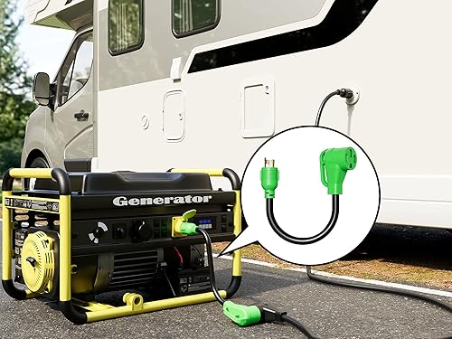 Miniatura 6 de oviitech NEMA L5-30P a NEMA 14-50R RV Generator Adapter Cable de alimentación, 250V, SJTW 10AWG* 3C, adaptador de conversión de generador macho de