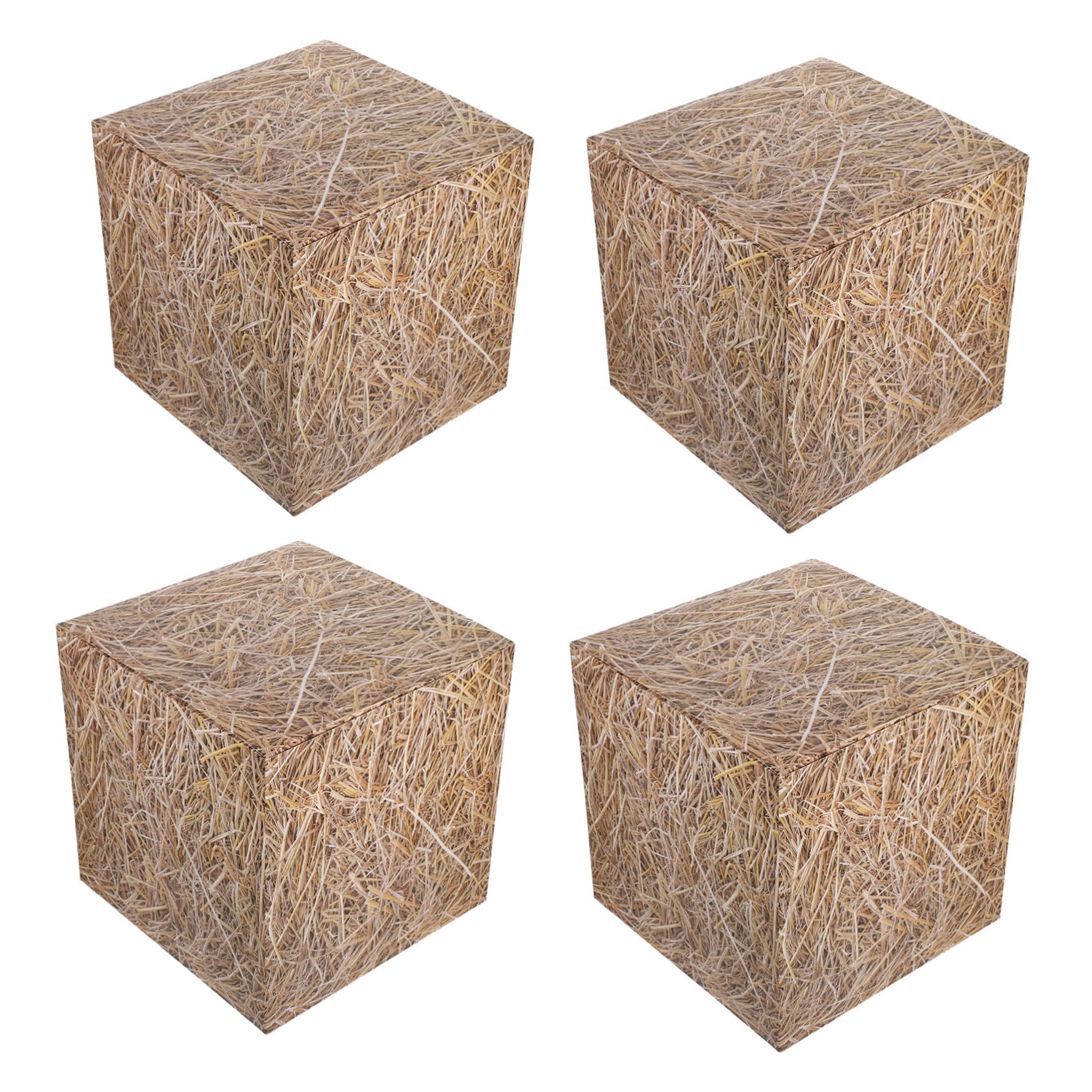 Faux foin décoratif Hohopeti en papier paille pour fête à la ferme, 4 pièces