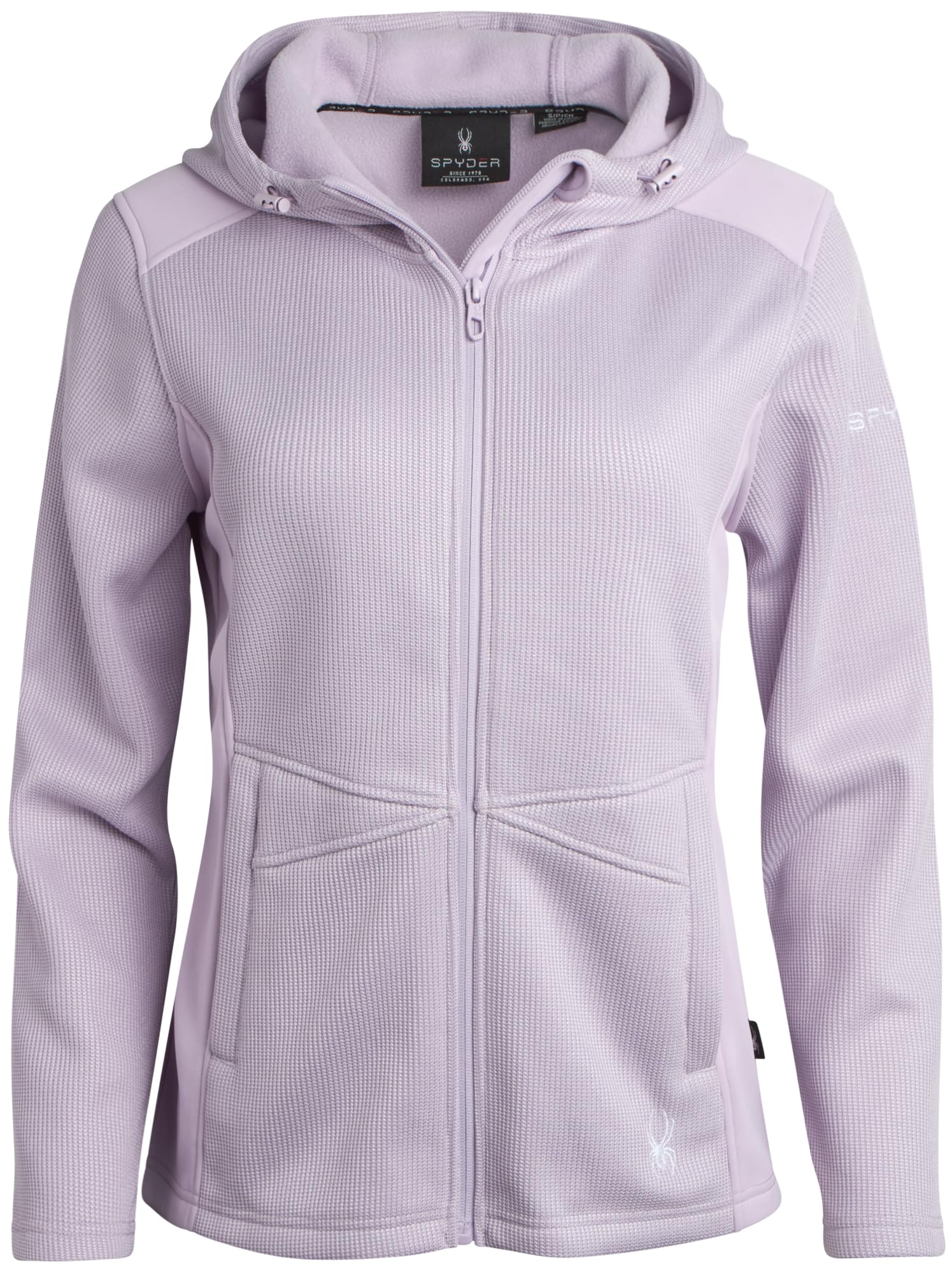 Spyder Womens Fleece Jacket - Lightweight Polar Fleece Windbreaker Jacket Women Active Zip Up Hooded Sweaters for Women, Violet Dust, S