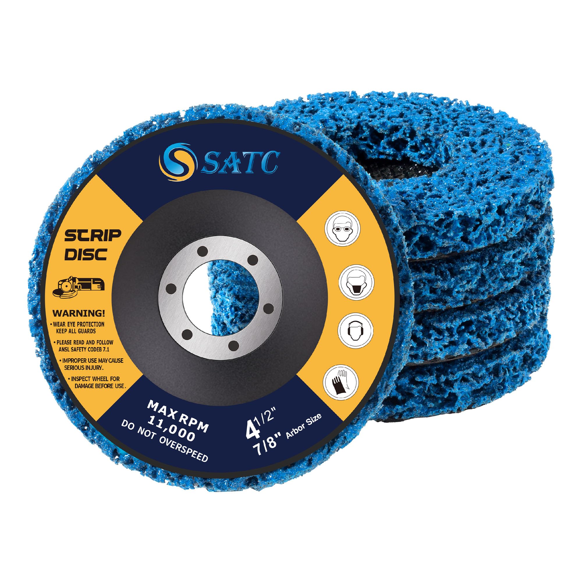 SATC 5 PCS Strip Discs 115mm Stripping Discs for Angle Grinder Paint Stripper Wheel Rust Stripper Disc Quick Abrasive Discs Paint Rust Oxidation Remover