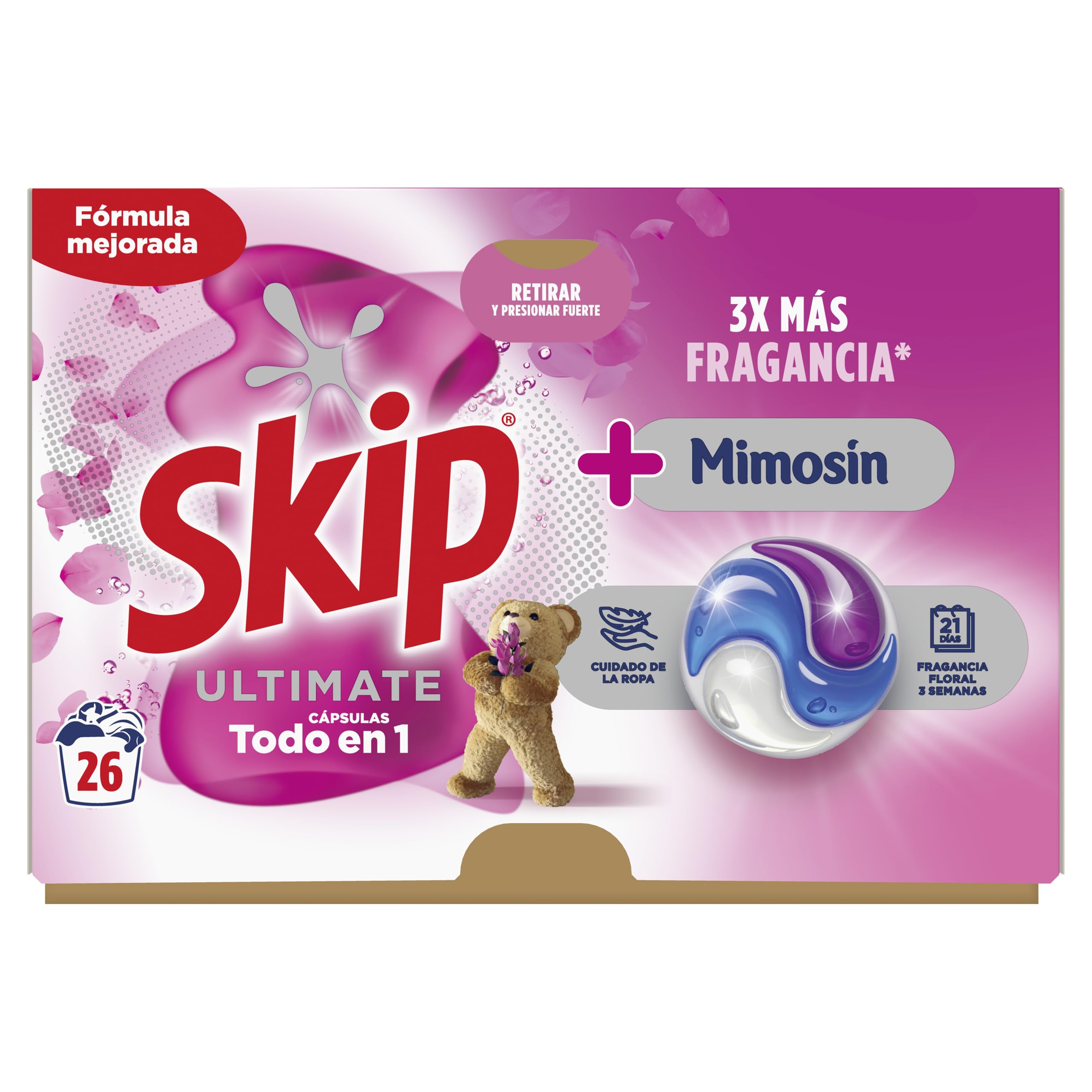 Skip Ultimate Detergente en Cápsulas para la ropa Fragancia Mimosin, 3 x 26 lavados