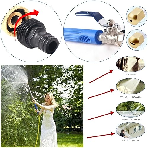 Miniatura 6 de Arandela de alta presión Pistola de pulverización de agua Boquilla Varita Accesorio Manguera de jardín