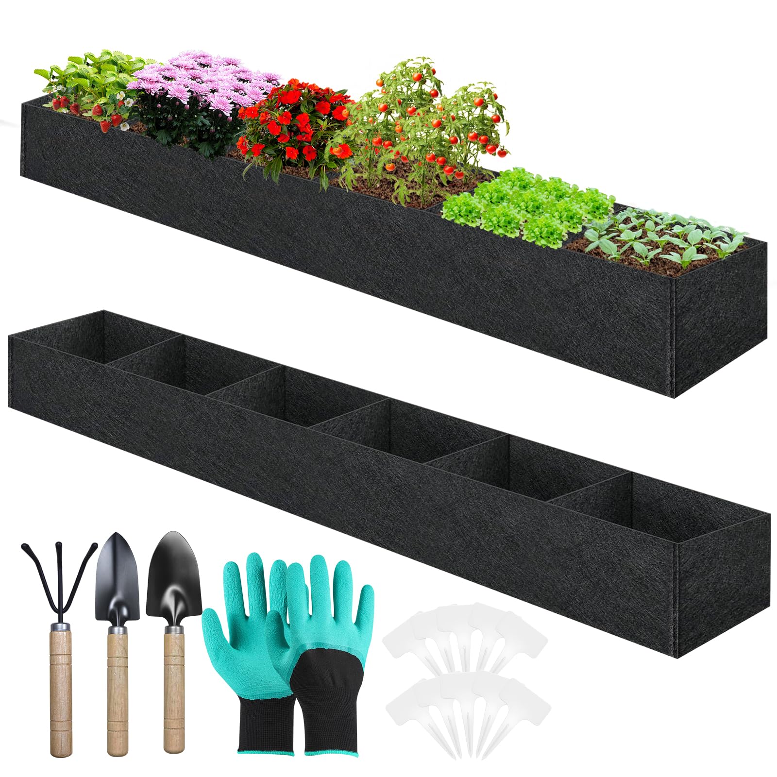 Elefama 2-Pack Fabric Raised Garden Bed