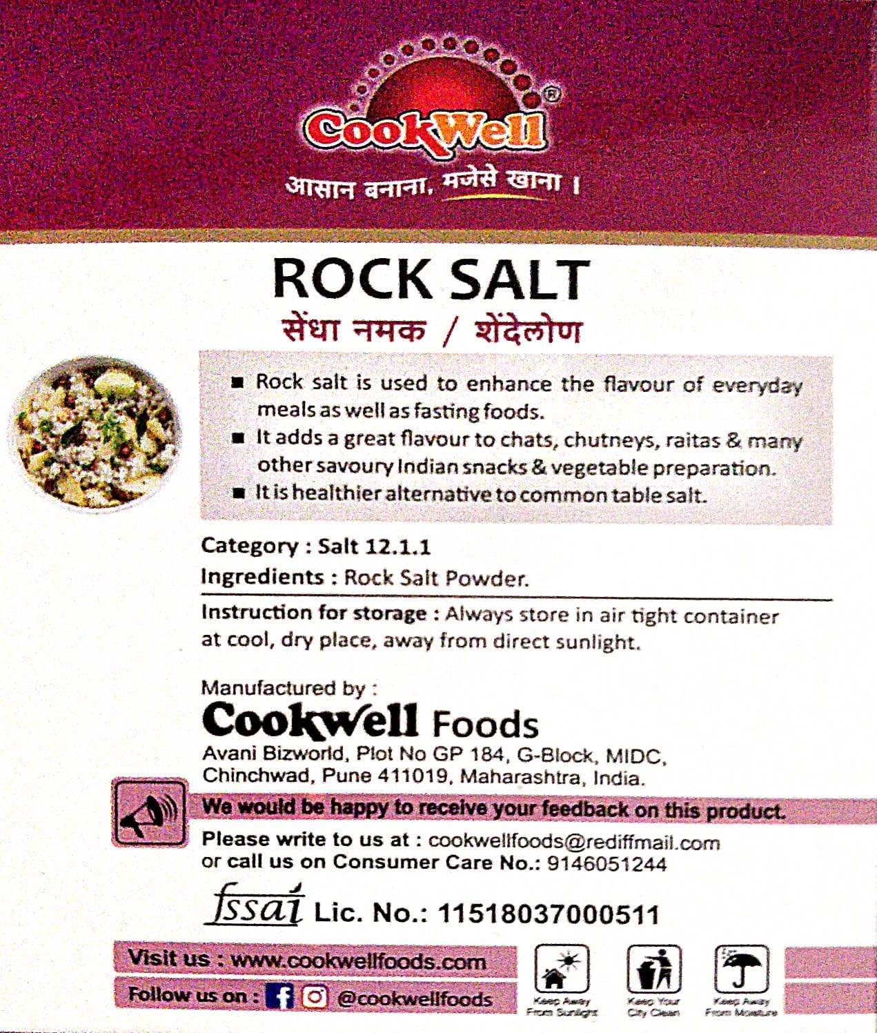 Cookwell Combo of Rock Salt 100g × 4 | Sendha Namak Powder | Unprocessed, No Additives and Chemicals | Natural Healthy Mineral-Rich Salt for Fasting, Daily Cooking and Seasoning 1