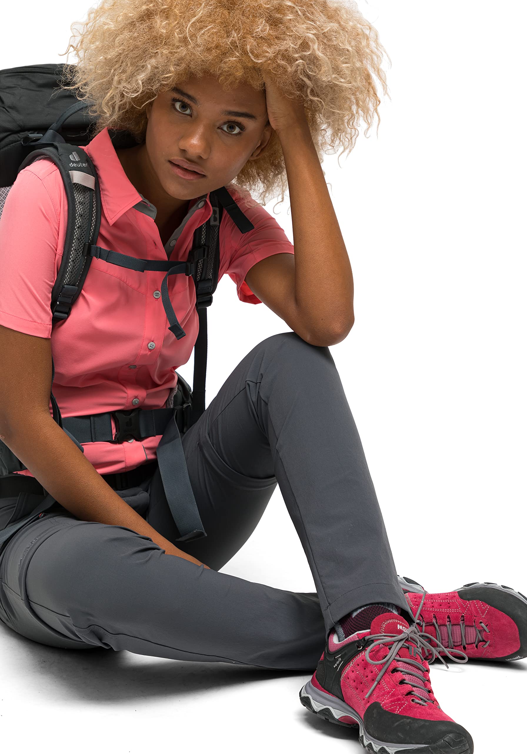 Maier Sports Inara Slim Zip, Damen Wanderhose, Wasserabweisende Hose für Trekking und Hiking, Enganliegender Schnitt, Zipp-Off-Funktion, PFC-frei, mSTRETCH pro 4 & Dryprotec