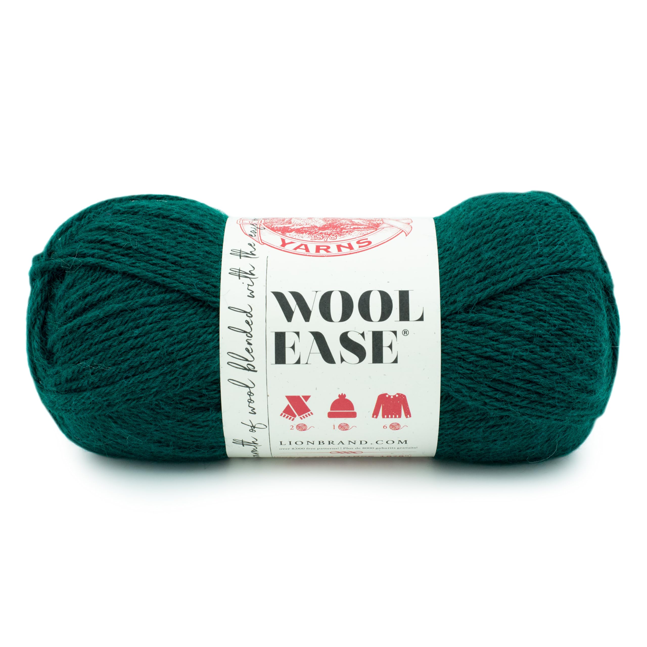 Lion Brand Yarn, Wool-Ease Worsted-Weight Yarn for Knitting and Crochet, 1 Pack, Rainforest