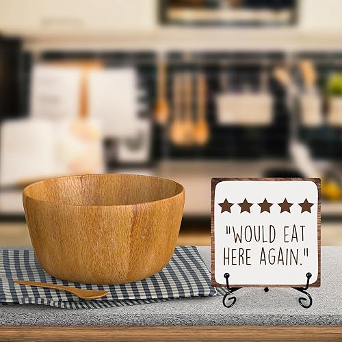 Miniatura 5 de Letrero de cocina, decoración de madera de cocina con soporte de metal, regalos para chef, casa de campo, rústico, hogar, cocina, comedor,