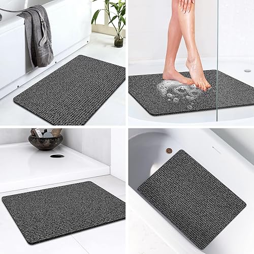 Miniatura 7 de LuxStep - Tapete de ducha, de 24 x 16 pulgadas, tapete de baño antideslizante con drenaje, tapete de baño de cloruro de polivinilo, de secado