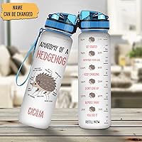 Vista 23 de Hyturtle Botella de agua motivacional personalizada para amantes de los erizos de 32 onzas, 1 litro, fácil de distraer con erizos, botella de agua