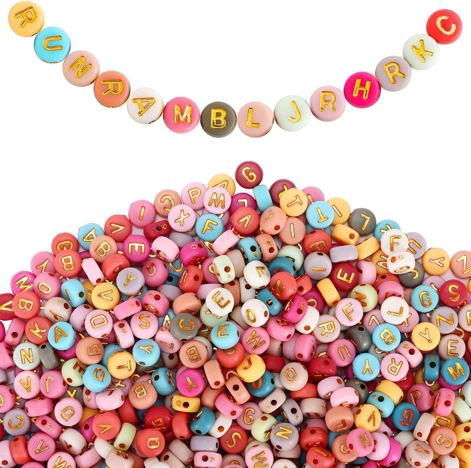 Letter Beads for Jewelry Making, 1000pcs Acrylic Letter Beads Alphabet