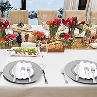 Vista 12 de Tanlade 50 Pcs 13 Inch Charger Plates Bulk Round Wedding Chargers Plastic Dinner Plates for Table Setting Wedding Party Decoration (Gold)