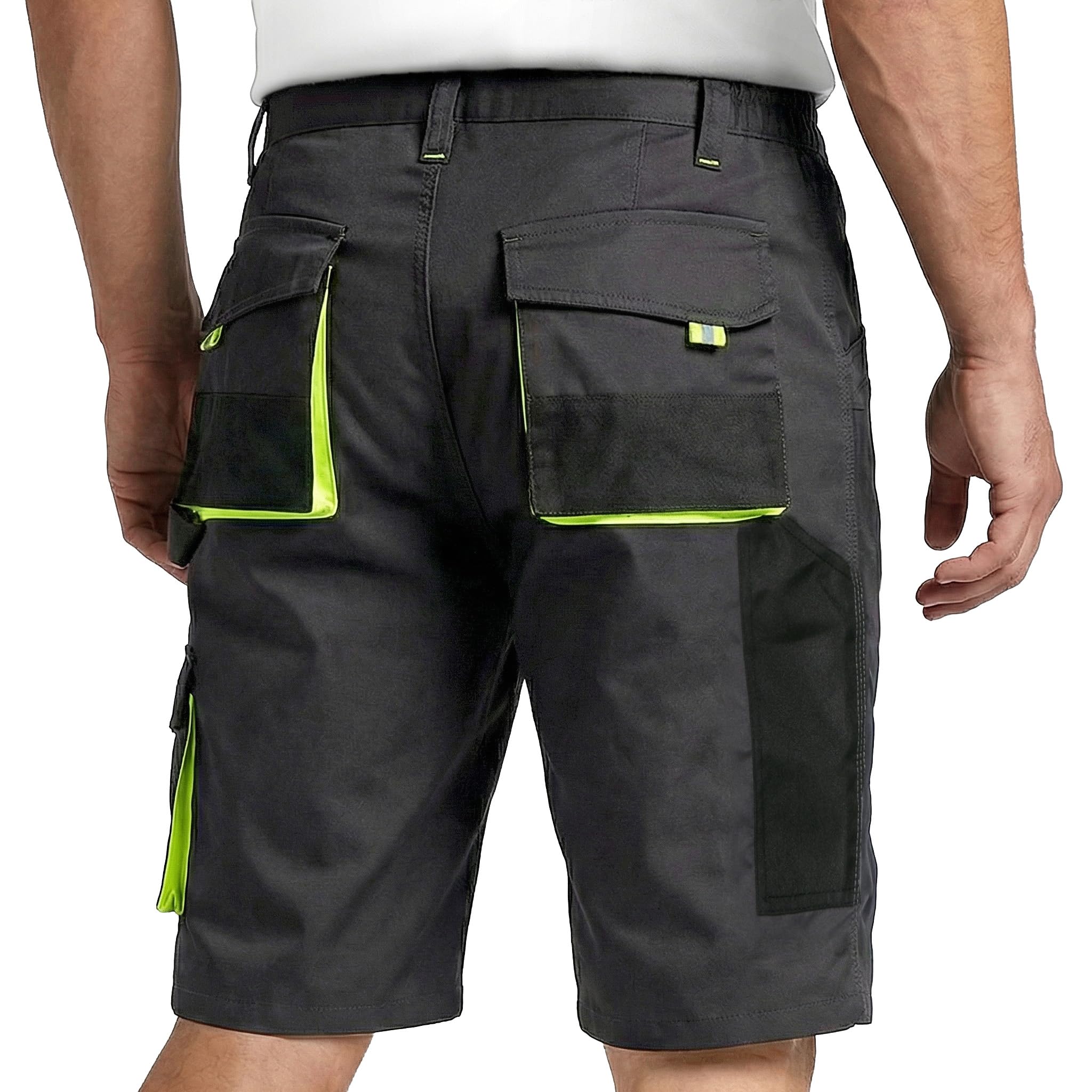 Stenso Kastor Short Cargo Homme - Haute Durabilité, Short de Travail Homme avec Poches Avant et Arrière, Taille Élastique