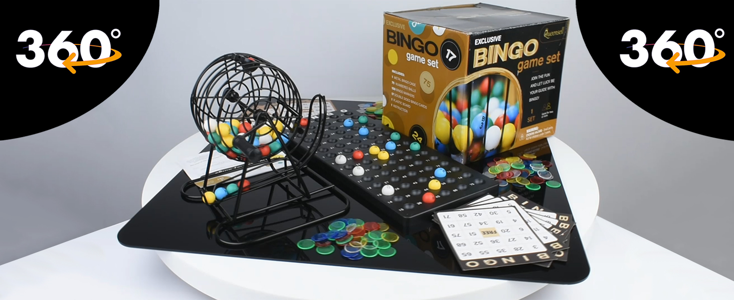 Juego De Bingo Completo Con Jaula Metálica, Tablero, 75 Bolas, 18 Cartones Y 150 Fichas – Ideal Para Fiestas, Oficina, Colegio Y Celebraciones Familiares