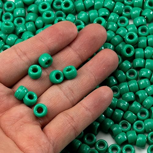 Miniatura 3 de 1000 cuentas acrílicas de poni de 0236 x 0354in verde