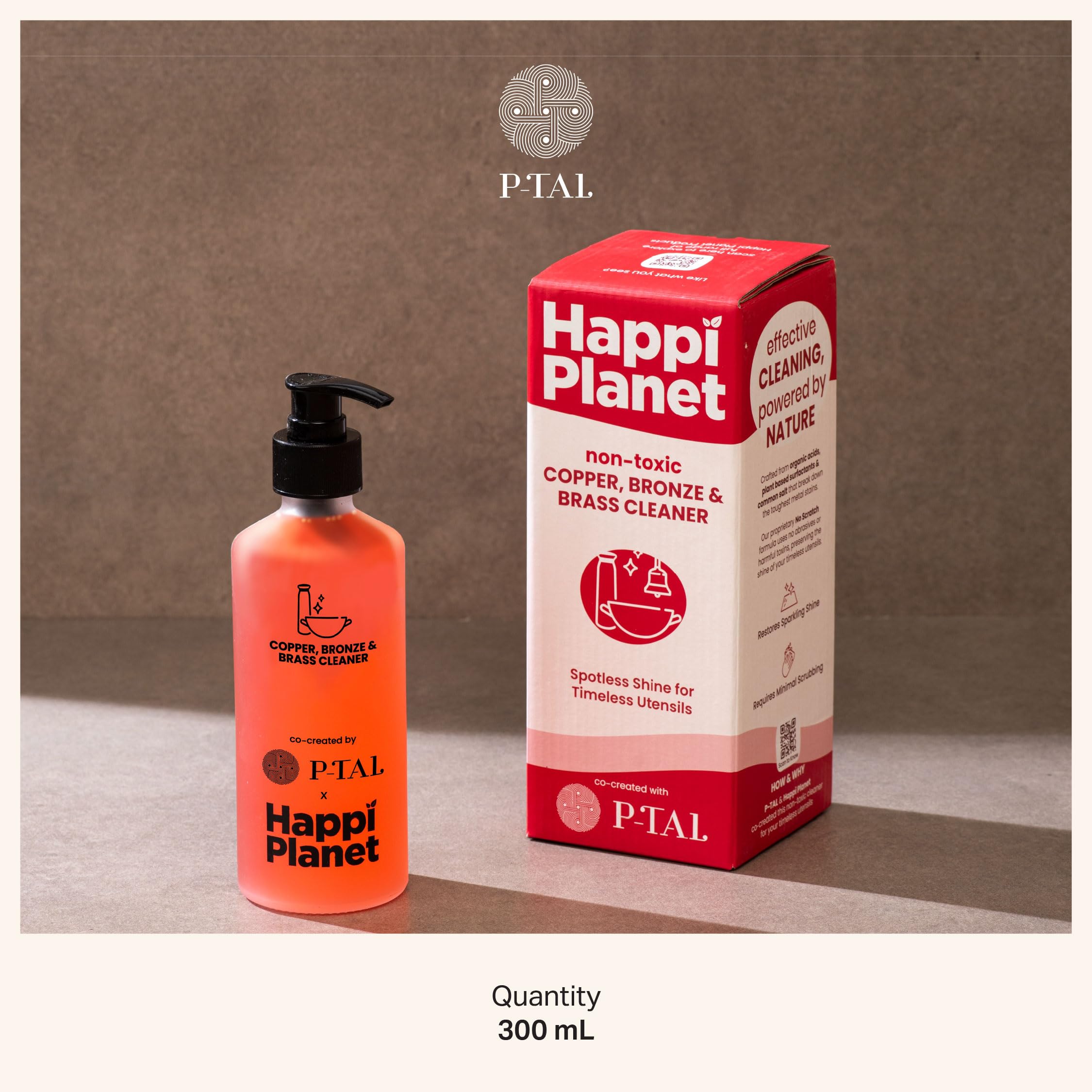 P-TAL Brass Cleaner & Instant Copper Cleaner10 Fl Oz | 100% Plant Based and Non Toxic Tarnish Remover Gel | Eco-Friendly Metal Cleaner