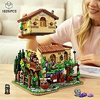 Vista 2 de Winery Chateau - Juego de construcción de casa con luces, modelo de construcción de castillo de viñedo, decoración del hogar, 1826 piezas, kit