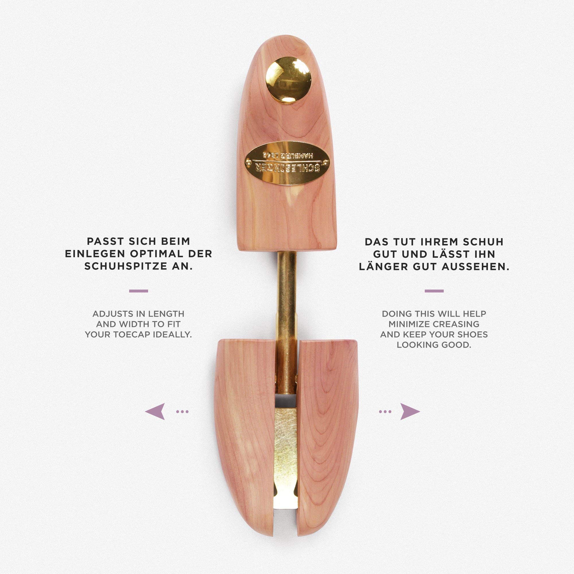 Schlesinger – 4 Paar Premium Damen Schuhspanner aus edlem Zedernholz für eine optimale Schuhpflege. Modell Königin. Größe 36 – 41 in Silber oder Gold.