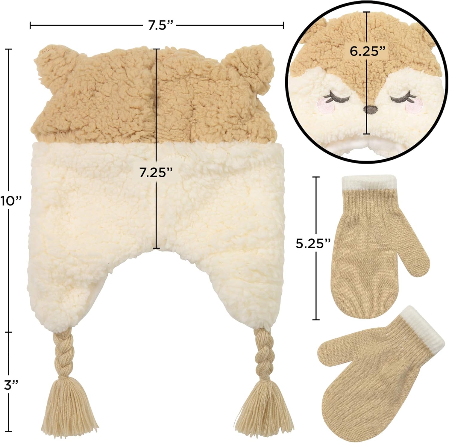 Toddler Winter Hat and Gloves Set for Ages 4-7 or Boys & Girls Winter Hat & Toddler Mittens Ages 2-4 - Image 5
