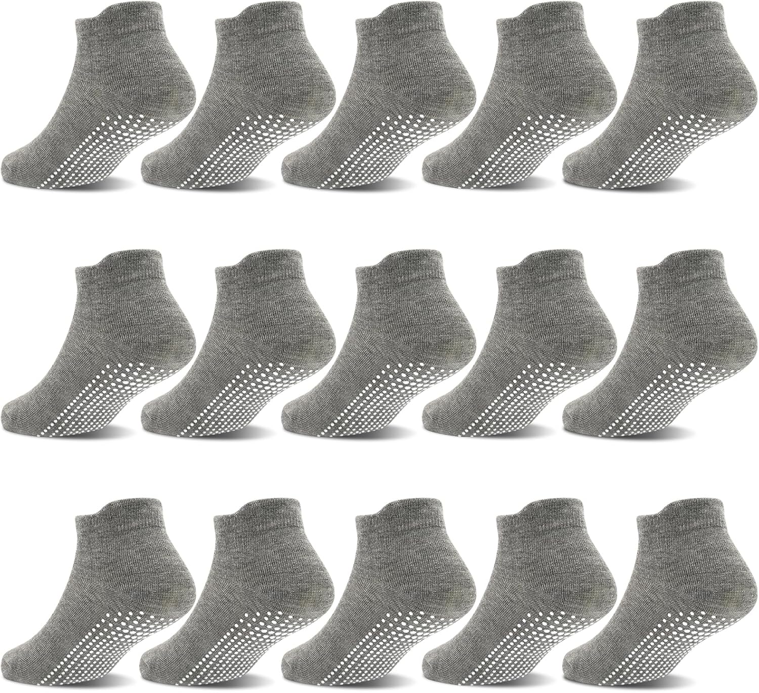 GRPSKCOS Non Slip Toddler Socks 15 Pairs Toddler Grip Anti Skid Low Cut Socks for 1-7 Years Boys Girls