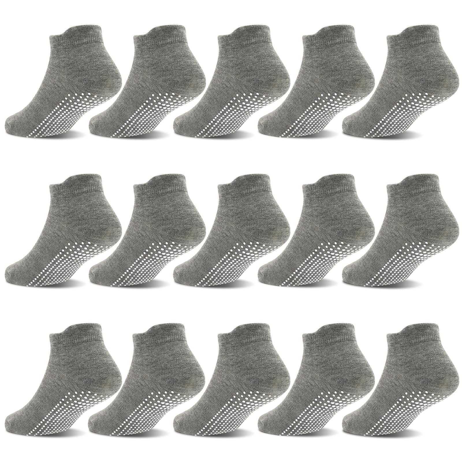 GRPSKCOS Non Slip Toddler Socks 15 Pairs Toddler Grip Anti Skid Low Cut Socks for 1-7 Years Boys Girls