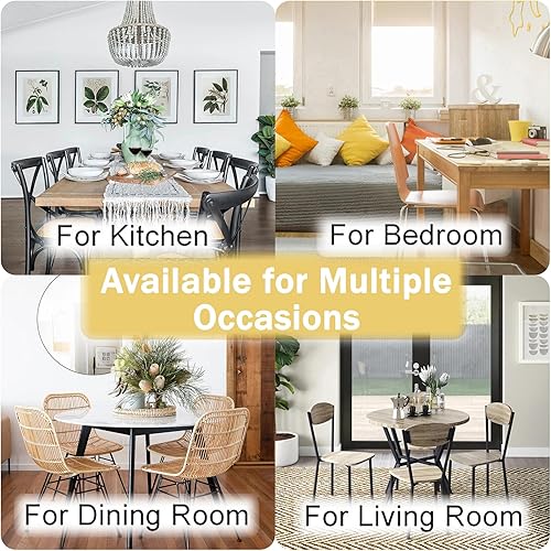 Miniatura 6 de Cojines para sillas de comedor, paquete de 6, almohadillas para sillas de comedor, cojines de asiento para sillas de comedor con lazos (beige y