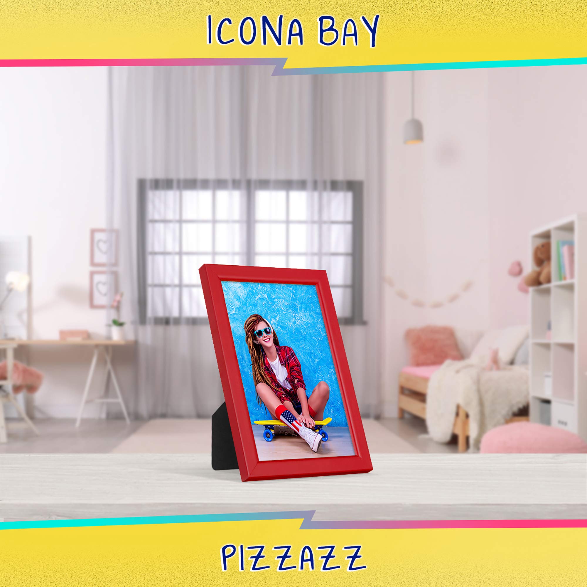 Amazon.co.jp: Icona Bay 4x6 写真用額縁 色付き無垢材フレーム ピザズ